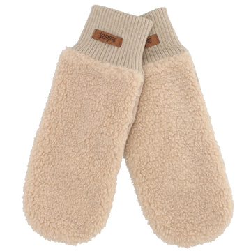Fäustlinge Beige in Wildlederimitat und flauschigem Innenfutter