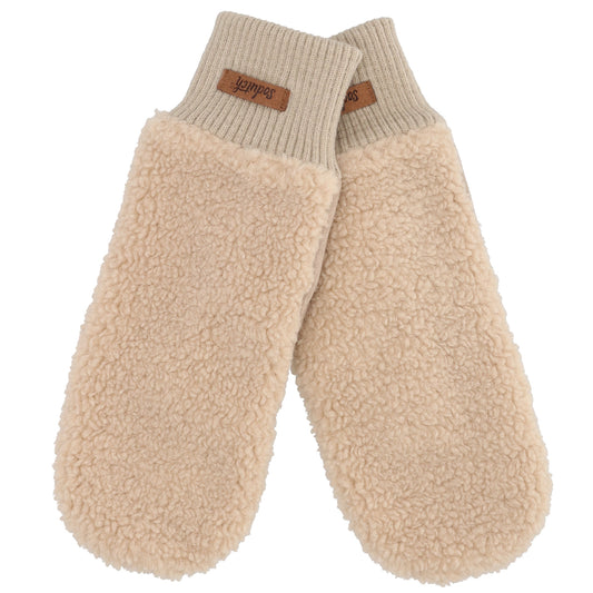 Fäustlinge Beige in Wildlederimitat und flauschigem Innenfutter