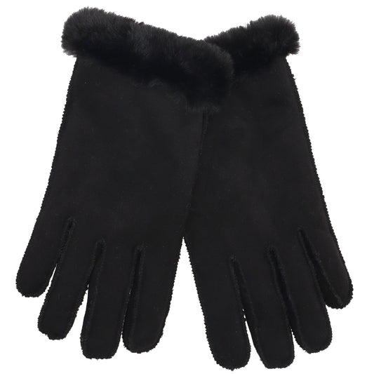 Winterhandschuh in Schwarz in Wildleder-Optik