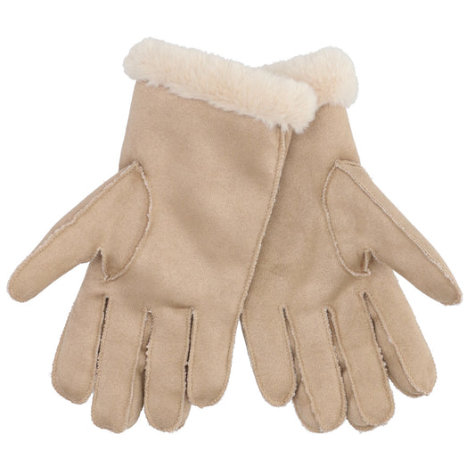 Winterhandschuh in Beige in Wildleder-Optik