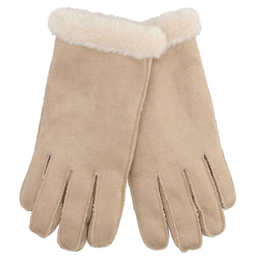 Winterhandschuh in Beige in Wildleder-Optik