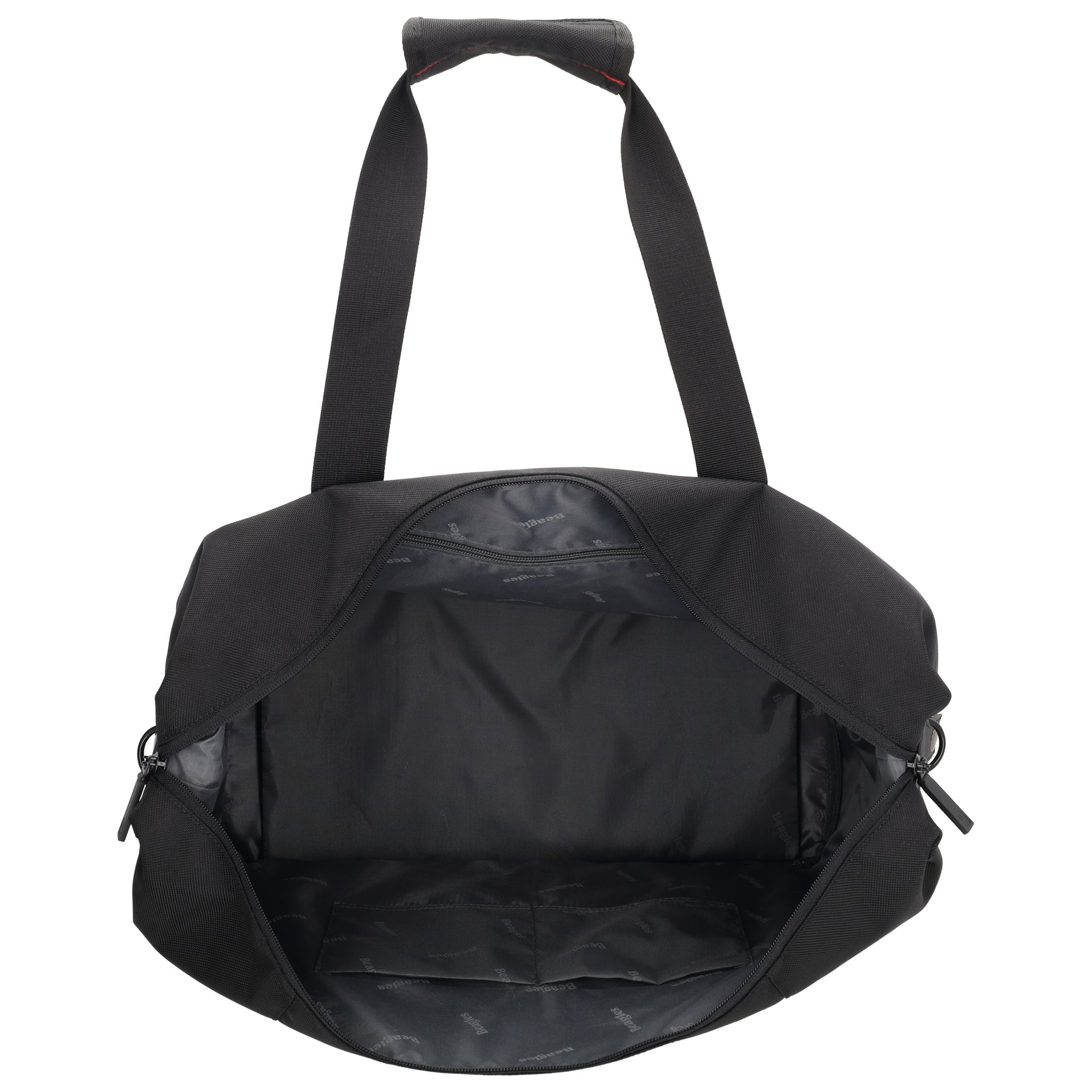 Reisetasche 40 x 32cm in Schwarz mit Reißverschluss - leder-accessoires.com