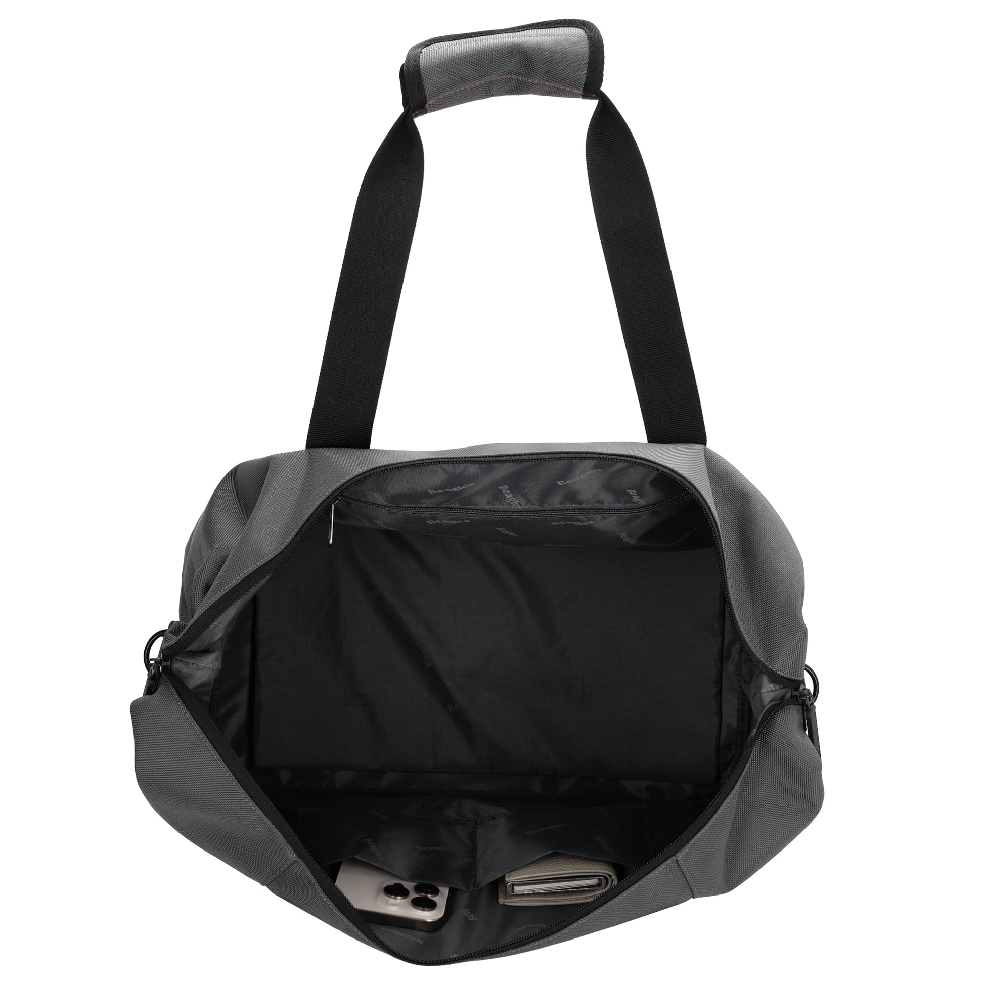 Reisetasche 40 x 32cm in Grau mit Reißverschluss - leder-accessoires.com