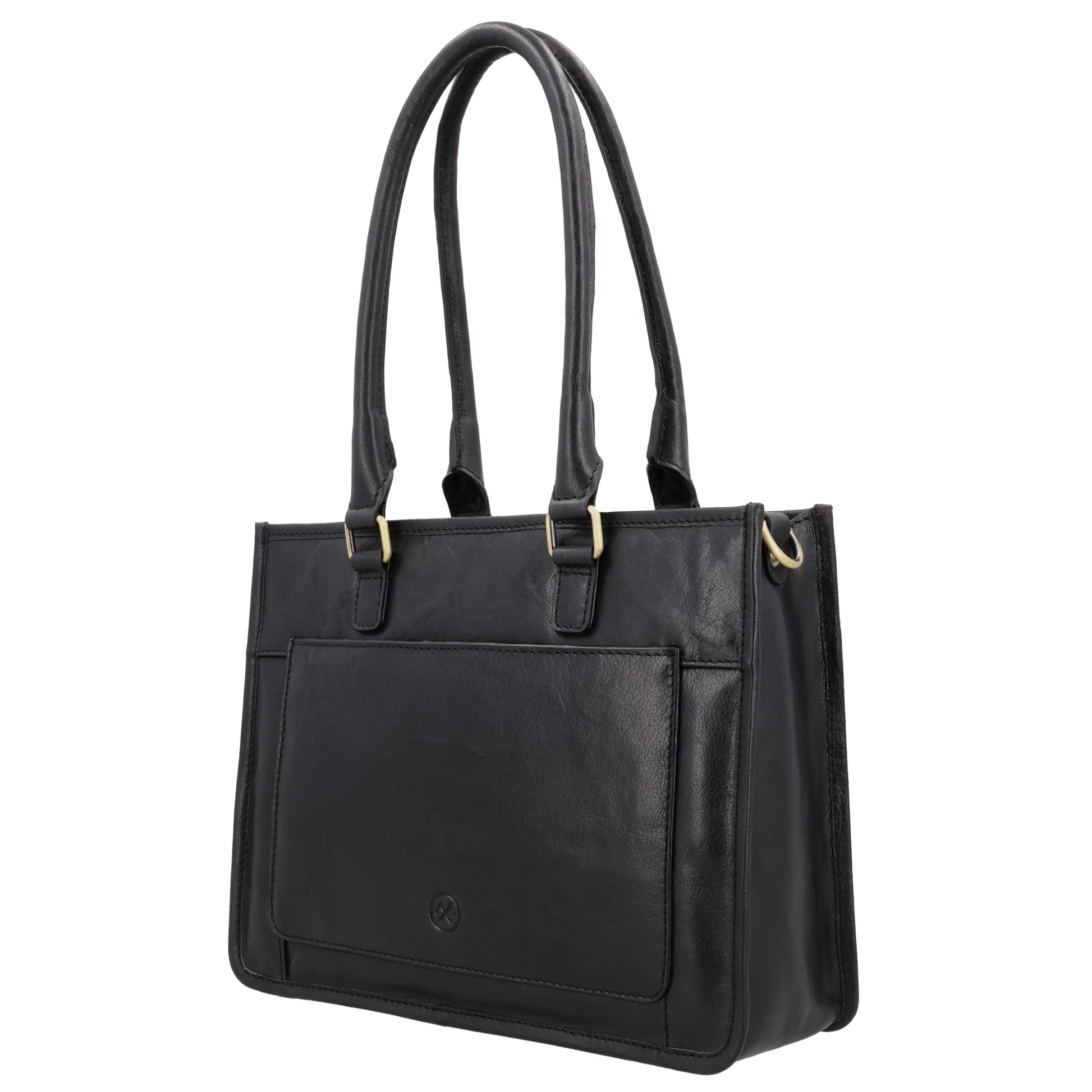 Schultertasche in Schwarz 21x30cm mit Reißverschluss - leder-accessoires.com