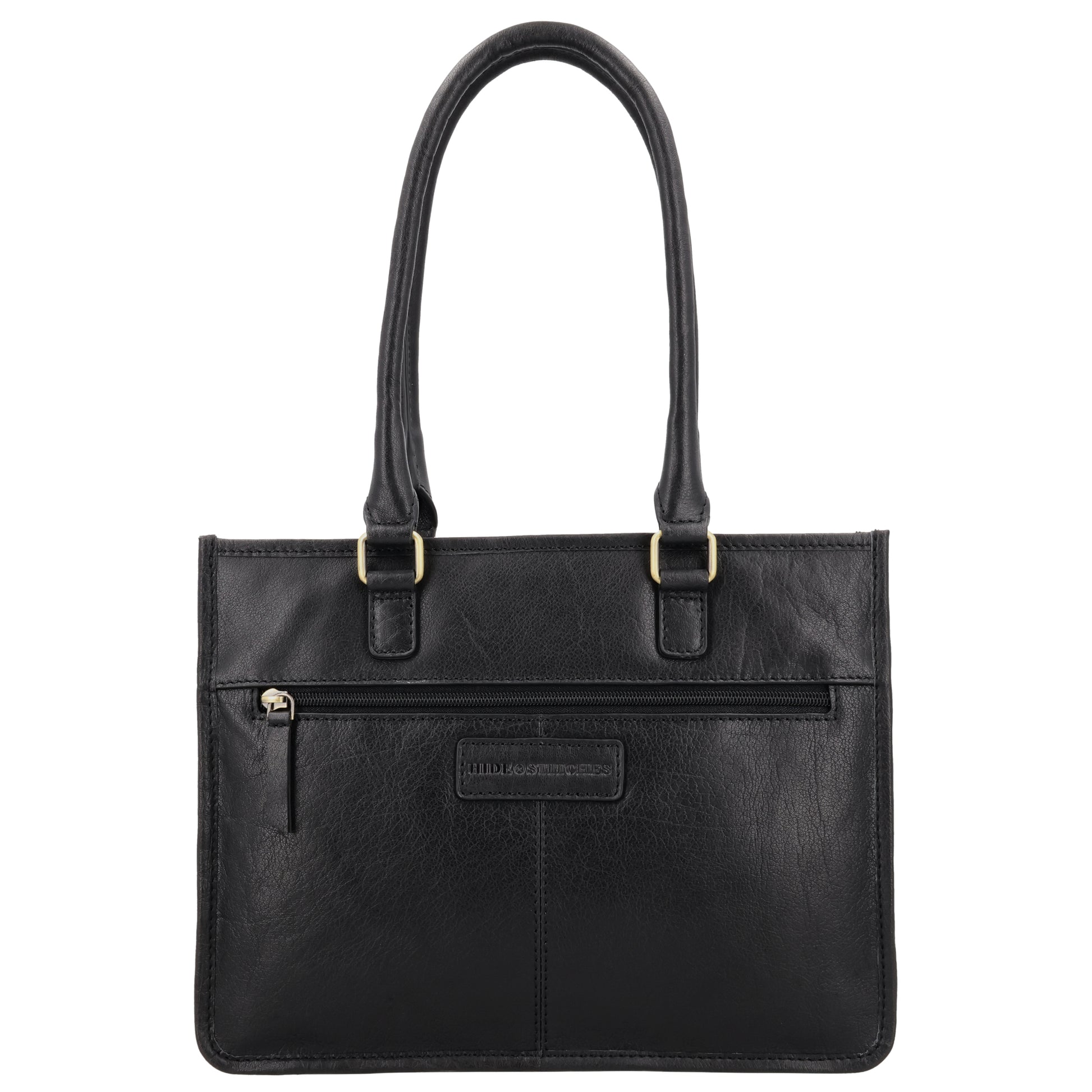 Schultertasche in Schwarz 21x30cm mit Reißverschluss - leder-accessoires.com