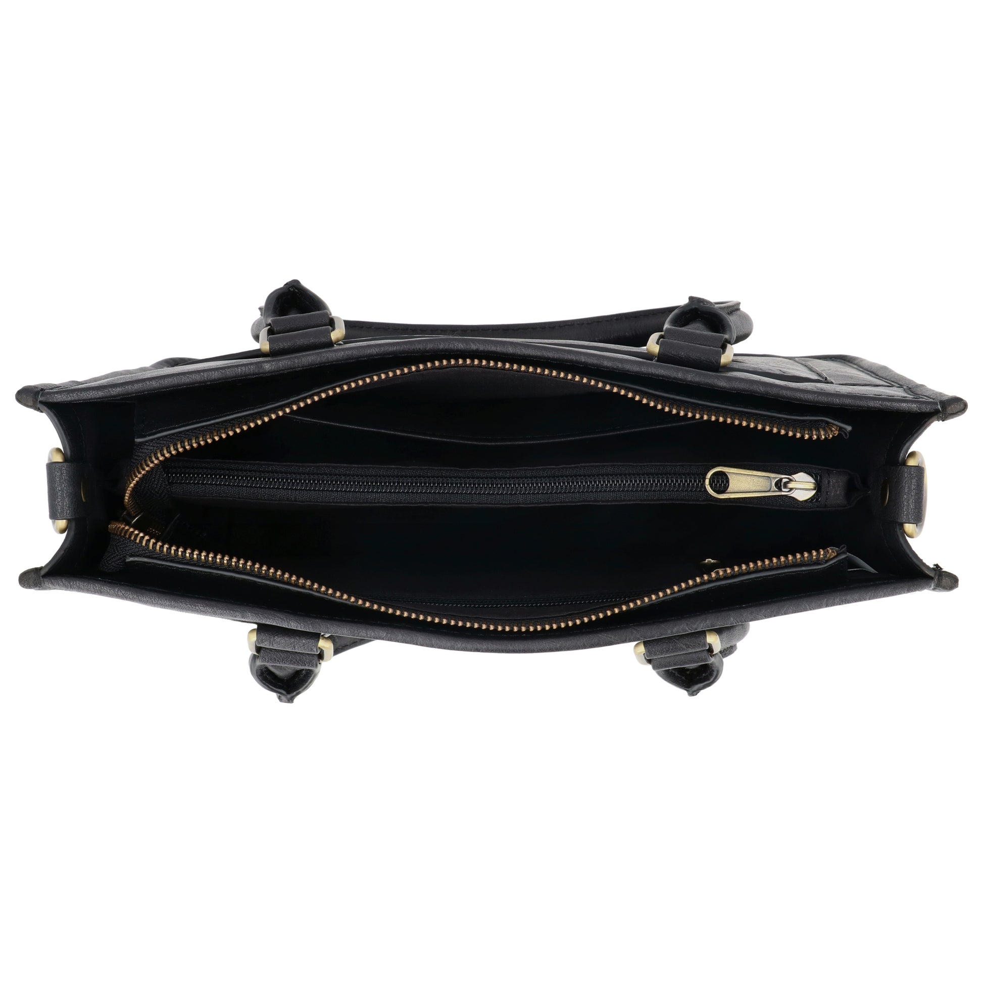 Schultertasche in Schwarz 21x30cm mit Reißverschluss - leder-accessoires.com