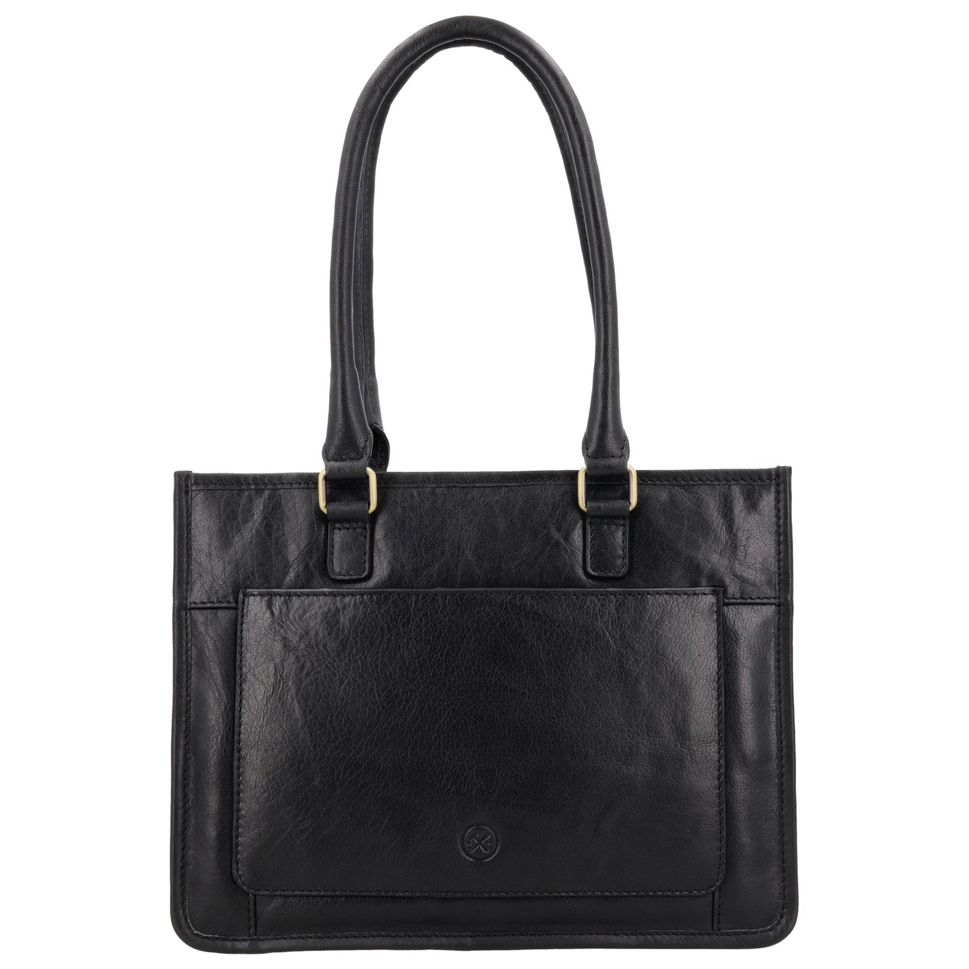 Schultertasche in Schwarz 21x30cm mit Reißverschluss - leder-accessoires.com