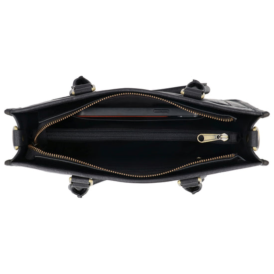 Schultertasche in Schwarz 21x30cm mit Reißverschluss - leder-accessoires.com