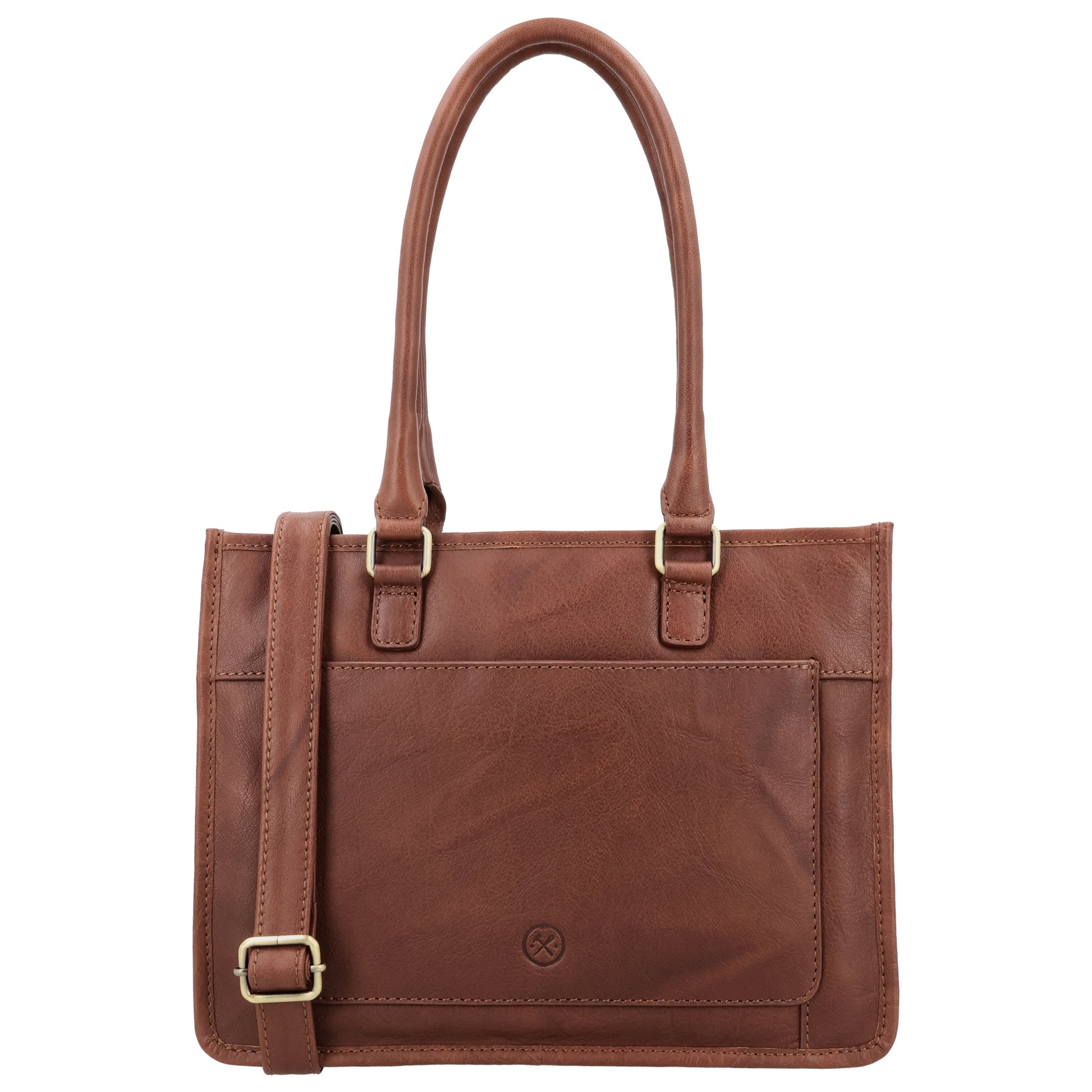Schultertasche in Braun 21x30cm mit Reißverschluss - leder-accessoires.com