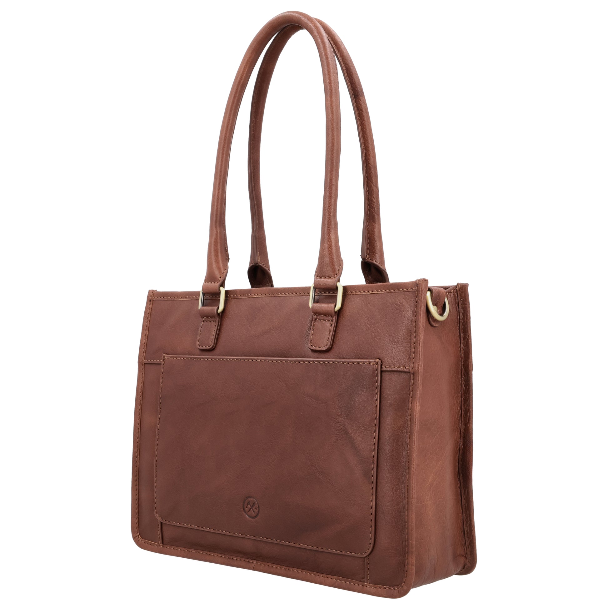 Schultertasche in Braun 21x30cm mit Reißverschluss - leder-accessoires.com
