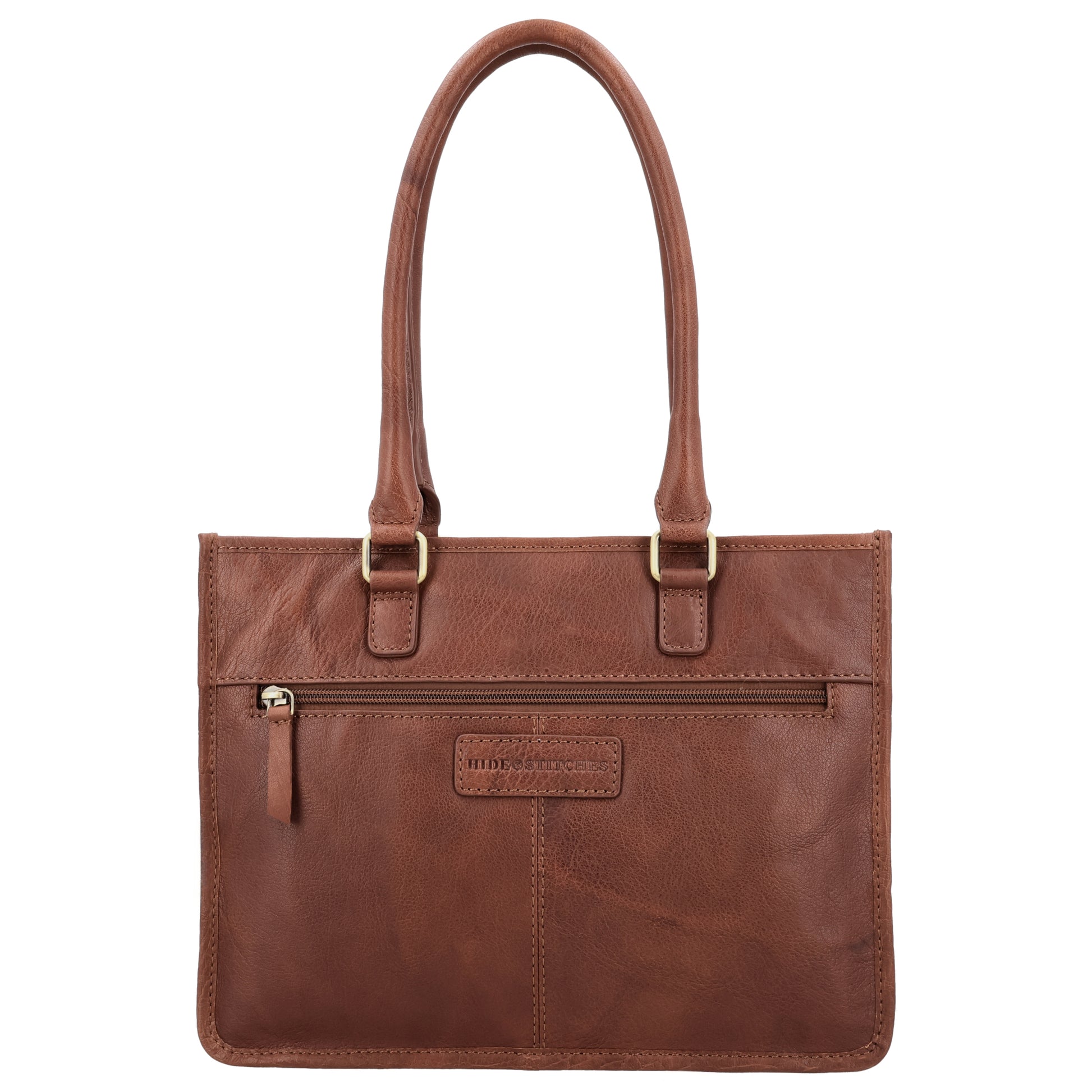 Schultertasche in Braun 21x30cm mit Reißverschluss - leder-accessoires.com