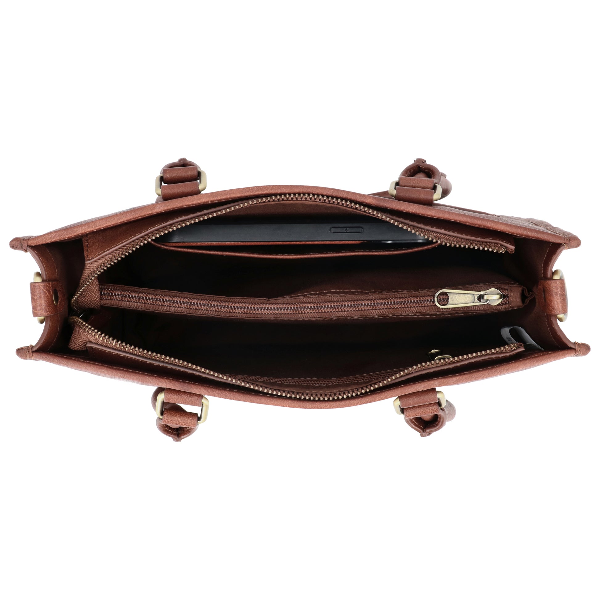Schultertasche in Braun 21x30cm mit Reißverschluss - leder-accessoires.com