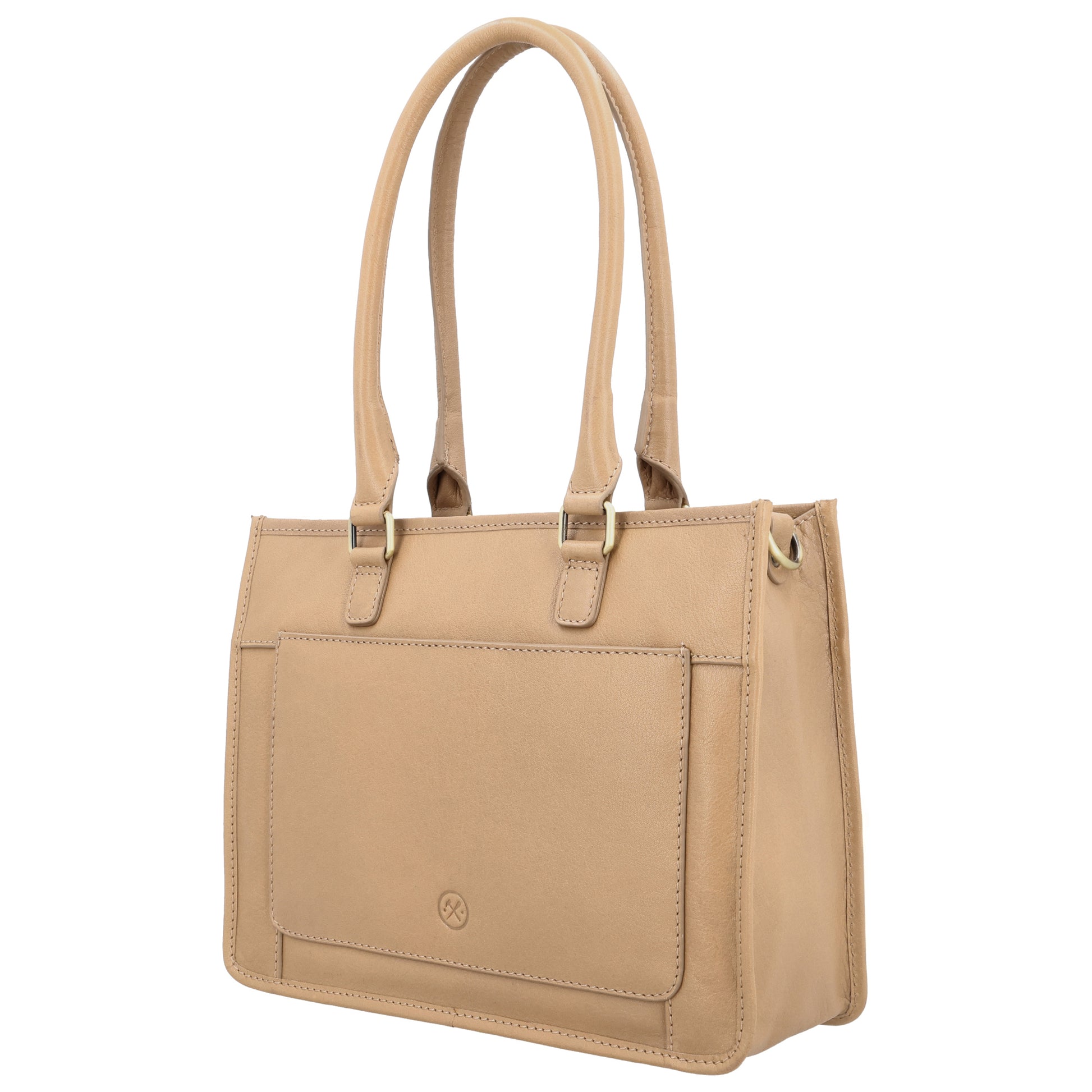 Schultertasche in Beige 21x30cm mit Reißverschluss - leder-accessoires.com