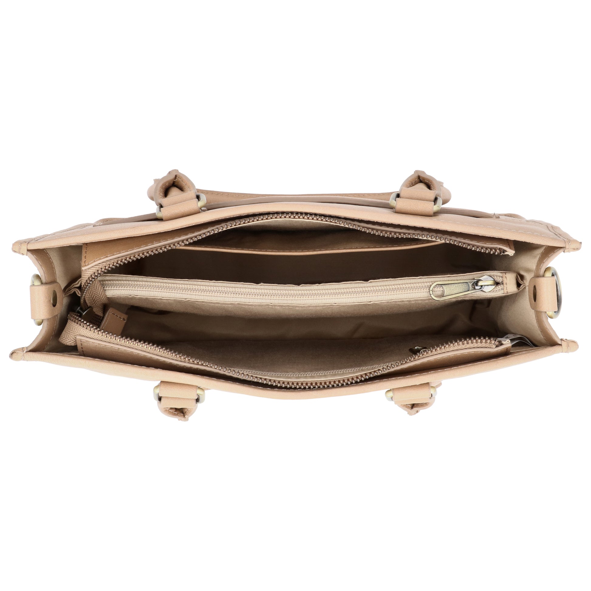 Schultertasche in Beige 21x30cm mit Reißverschluss - leder-accessoires.com