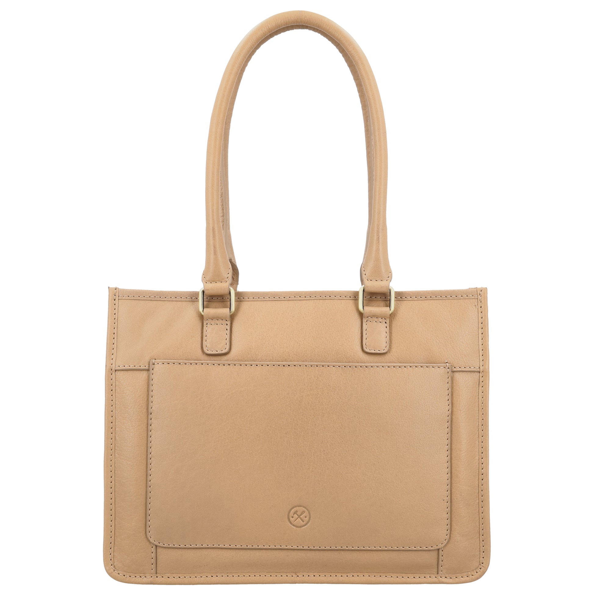 Schultertasche in Beige 21x30cm mit Reißverschluss - leder-accessoires.com