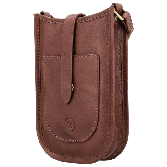 Handytasche Leder 17x12x4cm in Braun mit Lasche