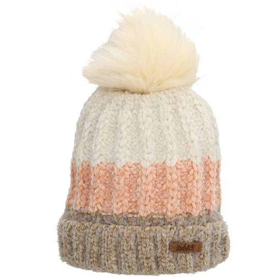 Wintermütze Rosa 24x21cm mit grobem Strickmuster - leder-accessoires.com