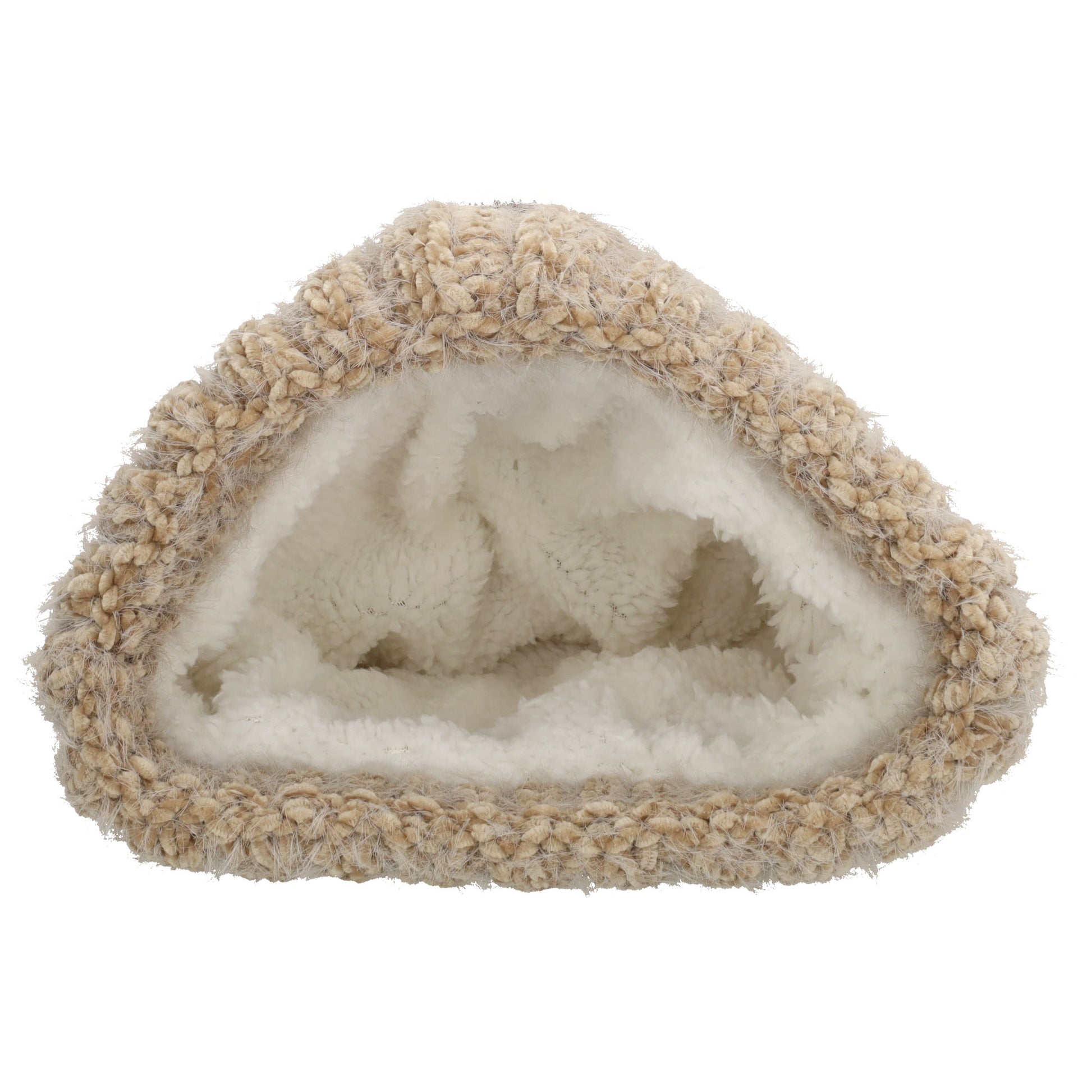 Wintermütze Rosa 24x21cm mit grobem Strickmuster - leder-accessoires.com