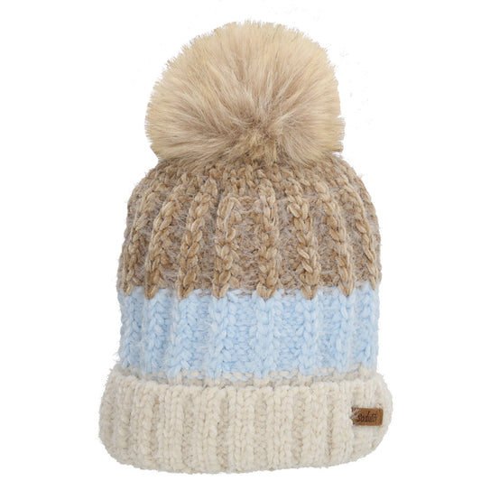 Wintermütze Minze 24x21cm mit grobem Strickmuster - leder-accessoires.com