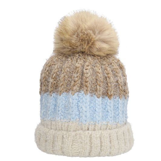 Wintermütze Minze 24x21cm mit grobem Strickmuster - leder-accessoires.com