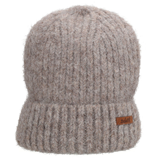 Wintermütze Taupe 22x22cm mit Rippmuster - leder-accessoires.com