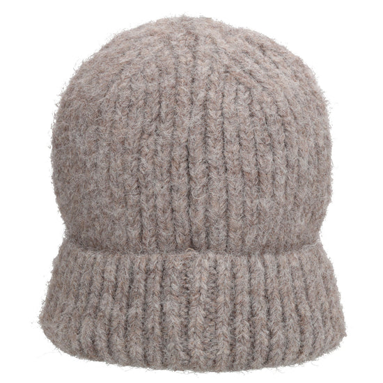 Wintermütze Taupe 22x22cm mit Rippmuster - leder-accessoires.com