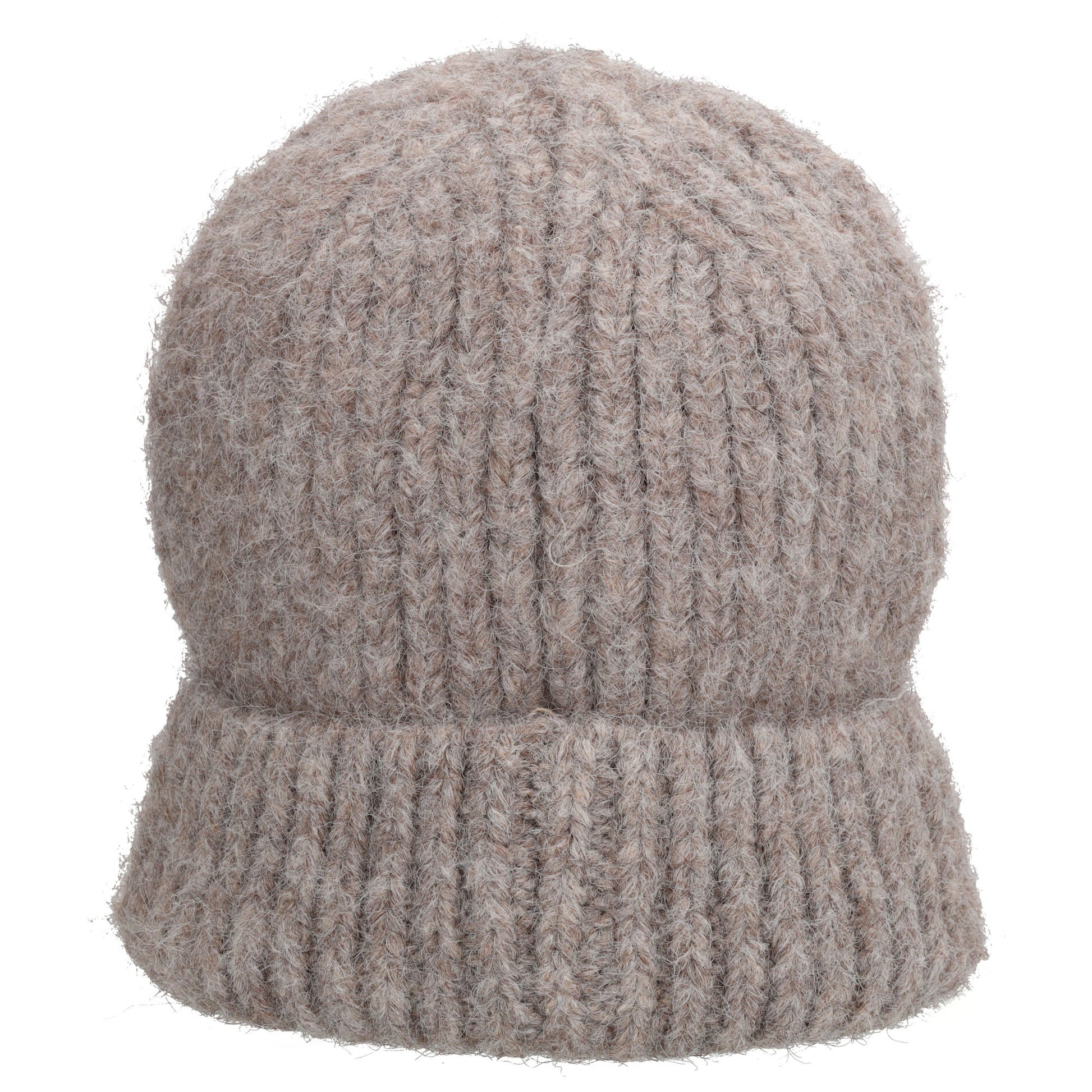 Wintermütze Taupe 22x22cm mit Rippmuster - leder-accessoires.com