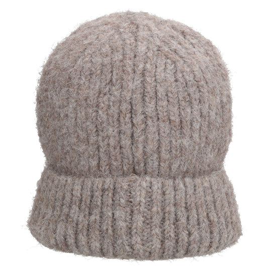 Wintermütze Taupe 22x22cm mit Rippmuster - leder-accessoires.com
