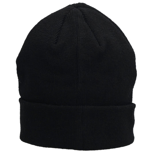 Herren-Wintermütze Schwarz 22x21,5cm mit Strickmuster und Fleecefutter - leder-accessoires.com