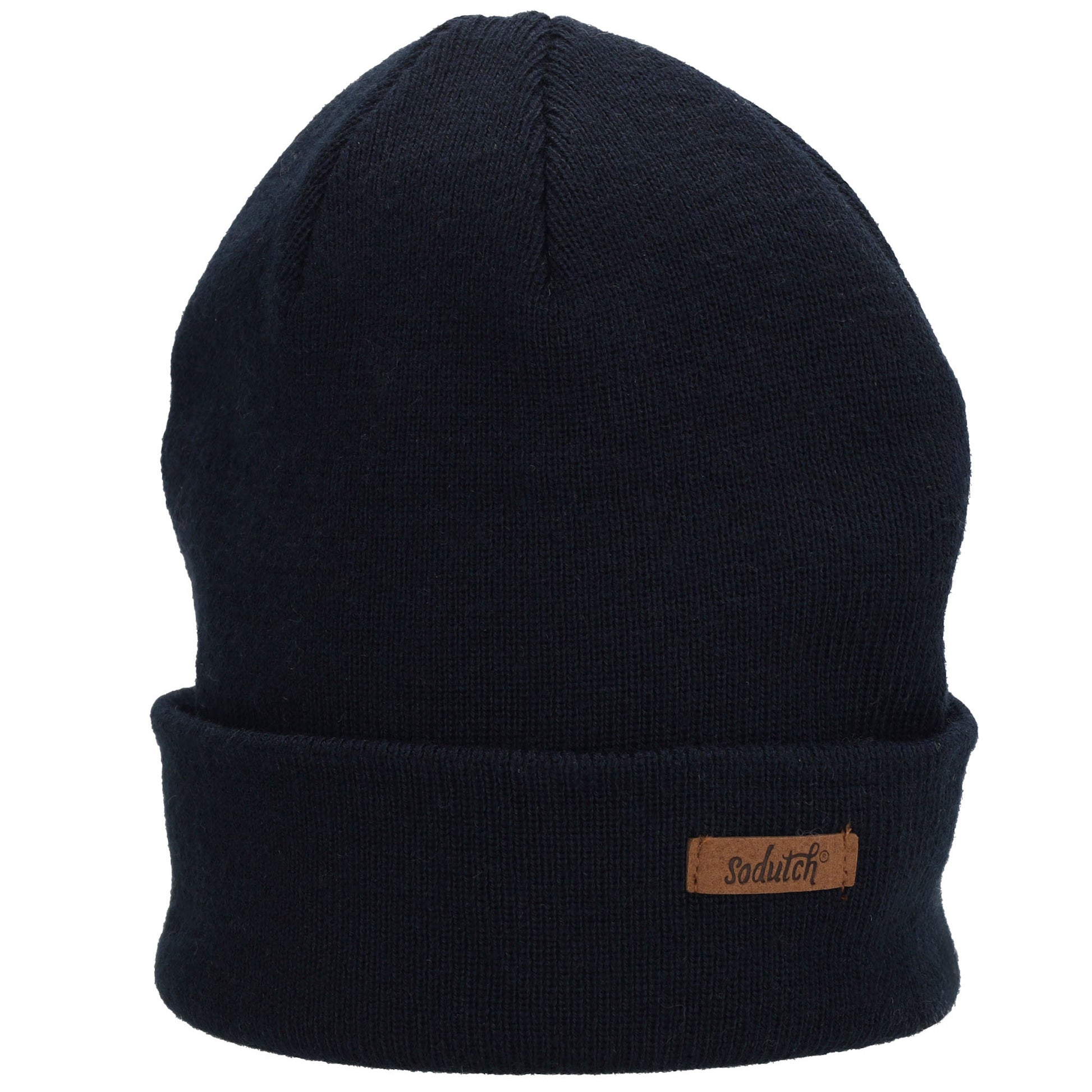 Herren-Wintermütze Marine 22x21,5cm mit Strickmuster und Fleecefutter - leder-accessoires.com