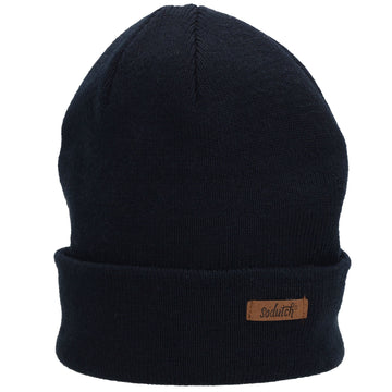 Herren-Wintermütze Marine 22x21,5cm mit Strickmuster und Fleecefutter - leder-accessoires.com