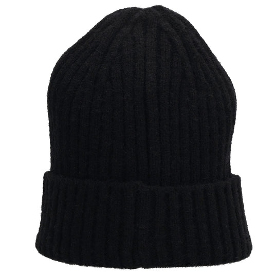 Wintermütze Schwarz 22x23,5cm mit Zopfmuster - leder-accessoires.com