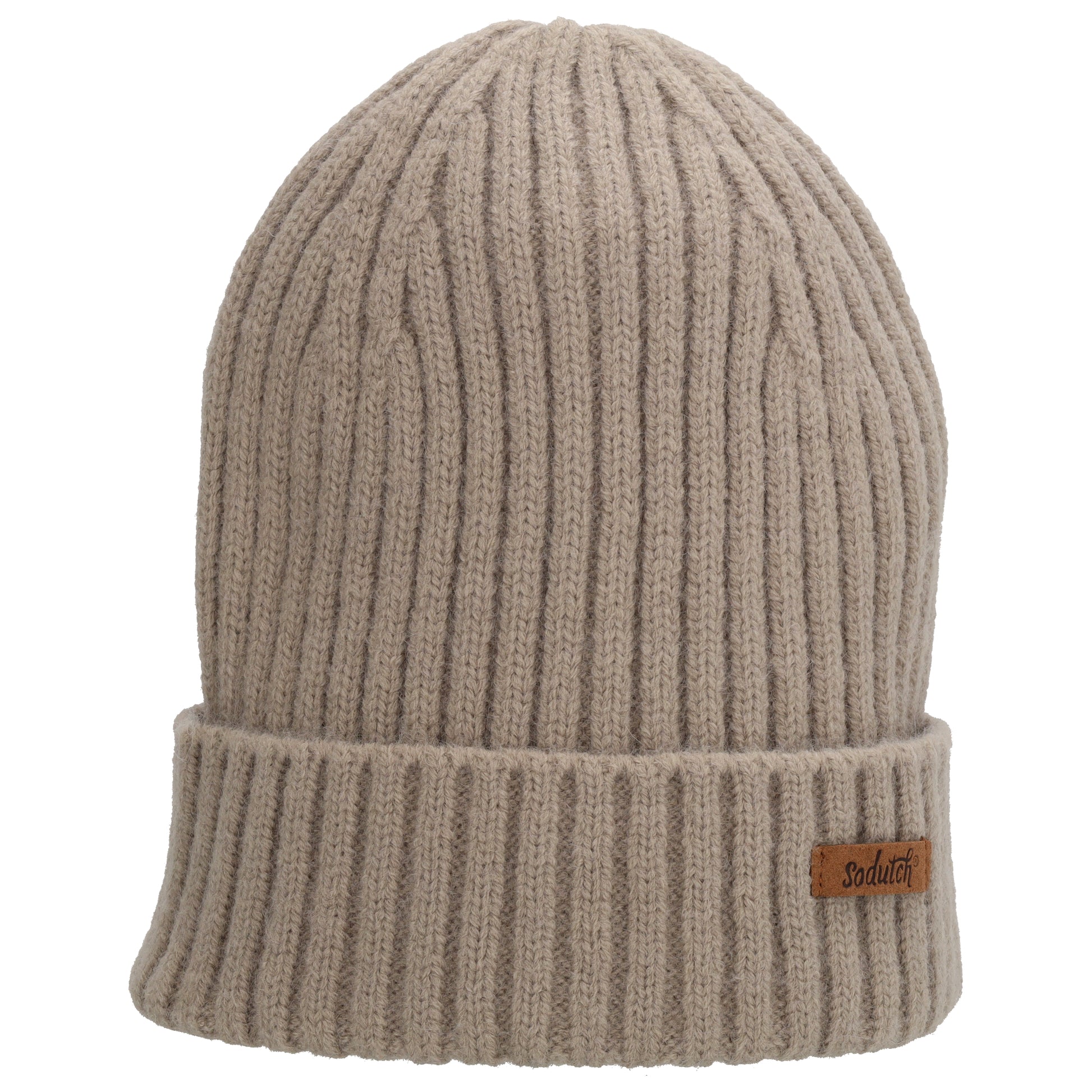 Wintermütze Beige 22x23,5cm mit Zopfmuster - leder-accessoires.com