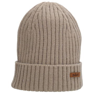 Wintermütze Beige 22x23,5cm mit Zopfmuster - leder-accessoires.com