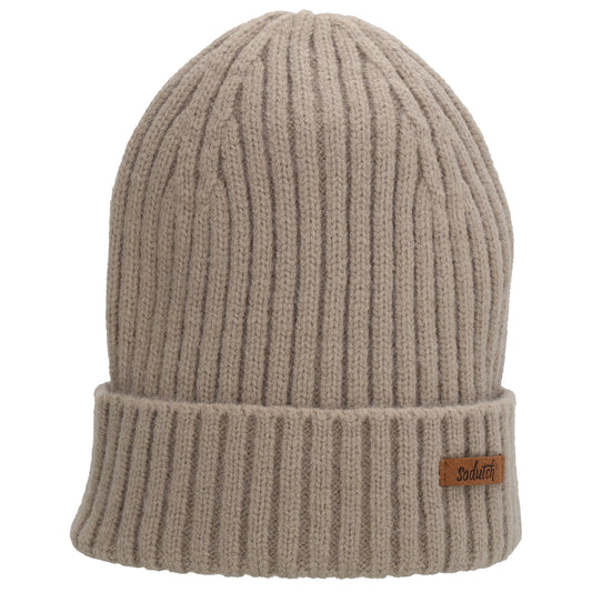 Wintermütze Beige 22x23,5cm mit Zopfmuster - leder-accessoires.com