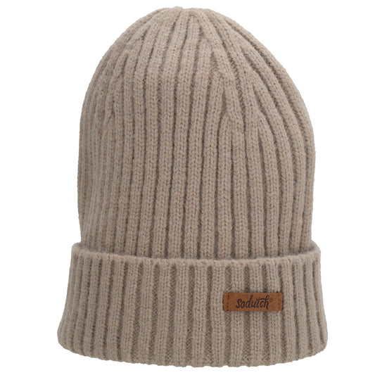 Wintermütze Beige 22x23,5cm mit Zopfmuster - leder-accessoires.com