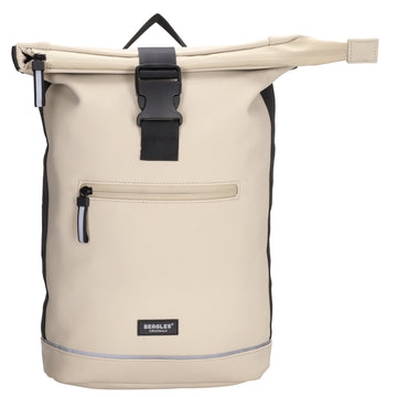 Rolltoprucksack 42x28x10cm in Taupe|Beige mit Klickverschluss