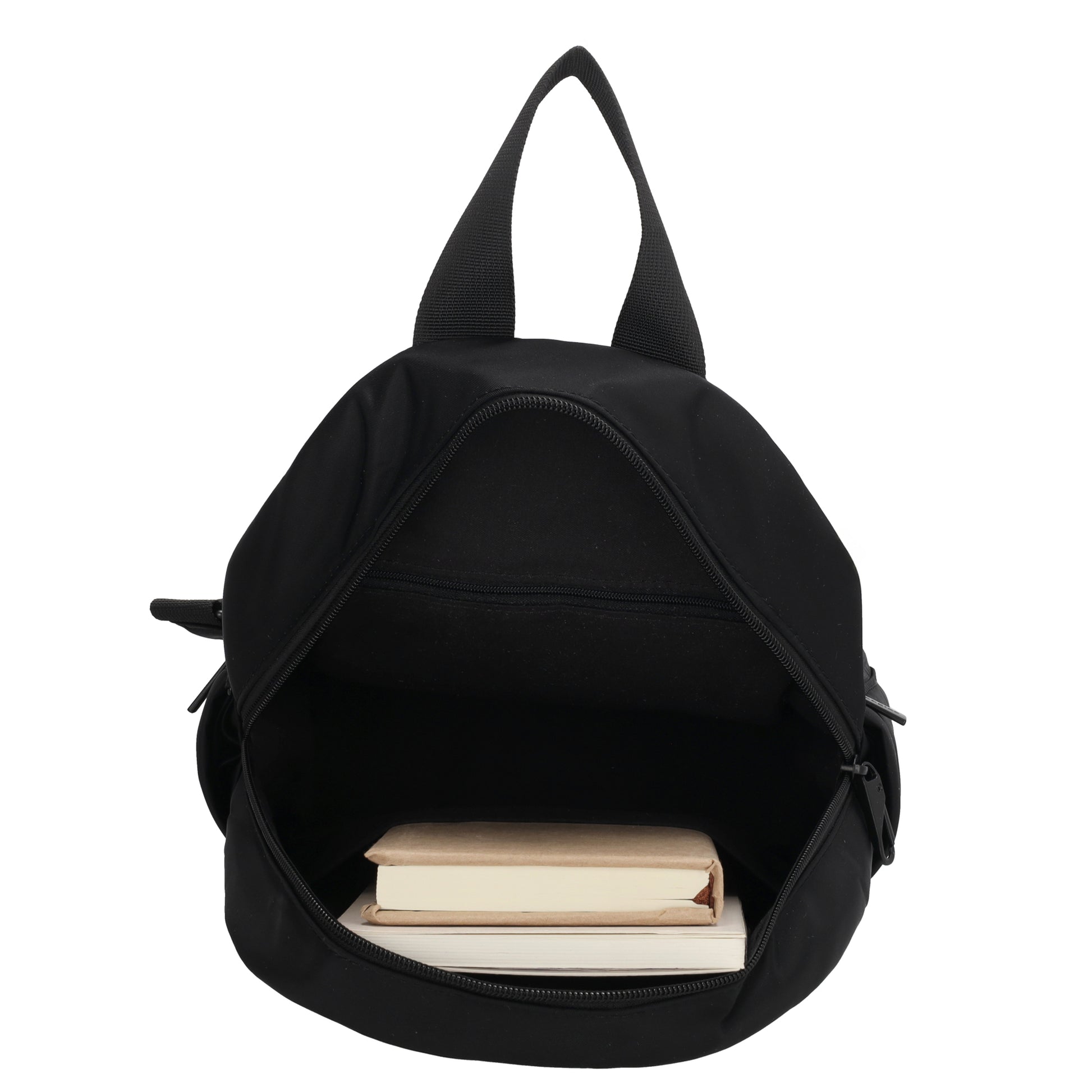 Cityrucksack 29x23cm in Schwarz mit Reißverschluss - leder-accessoires.com