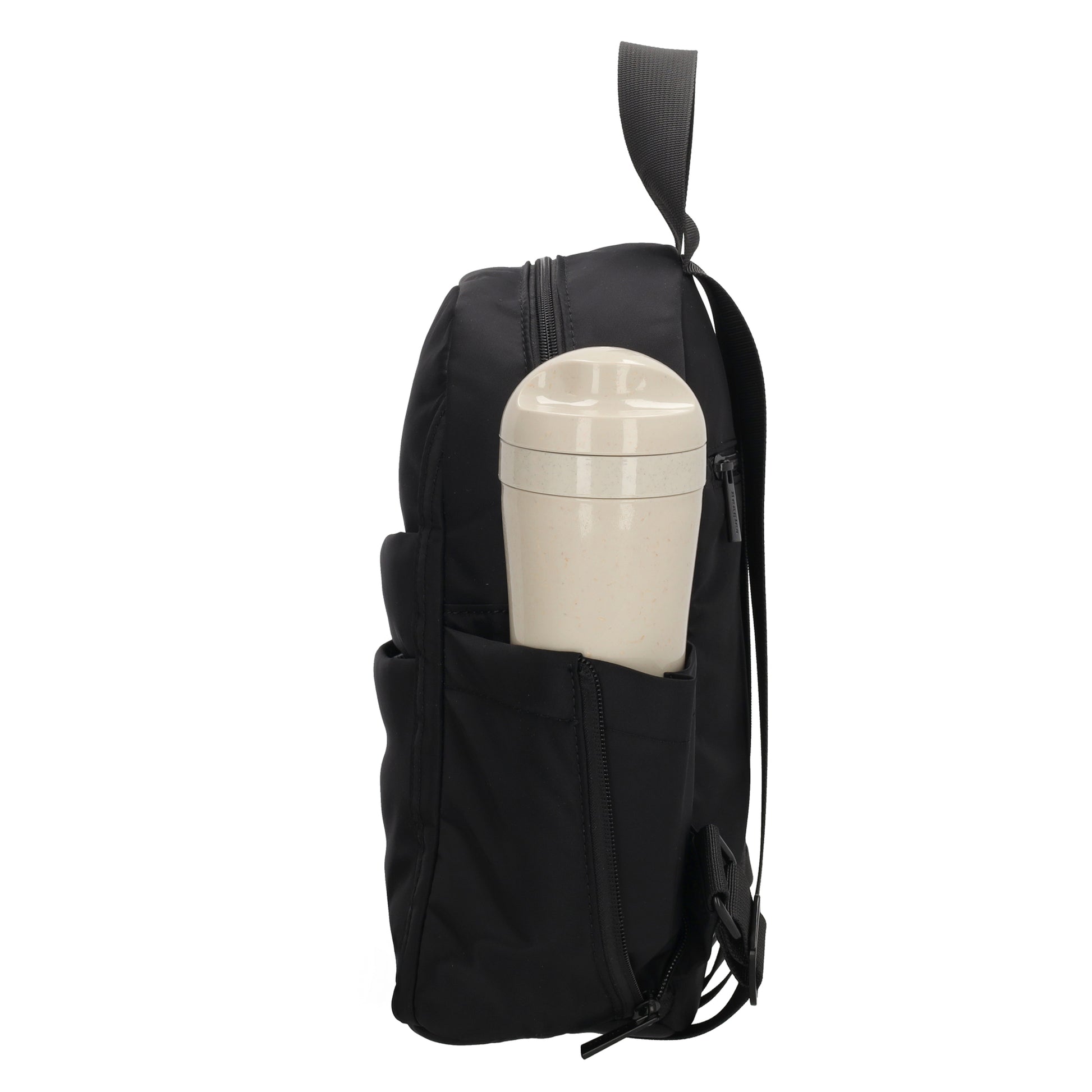 Cityrucksack 29x23cm in Schwarz mit Reißverschluss - leder-accessoires.com