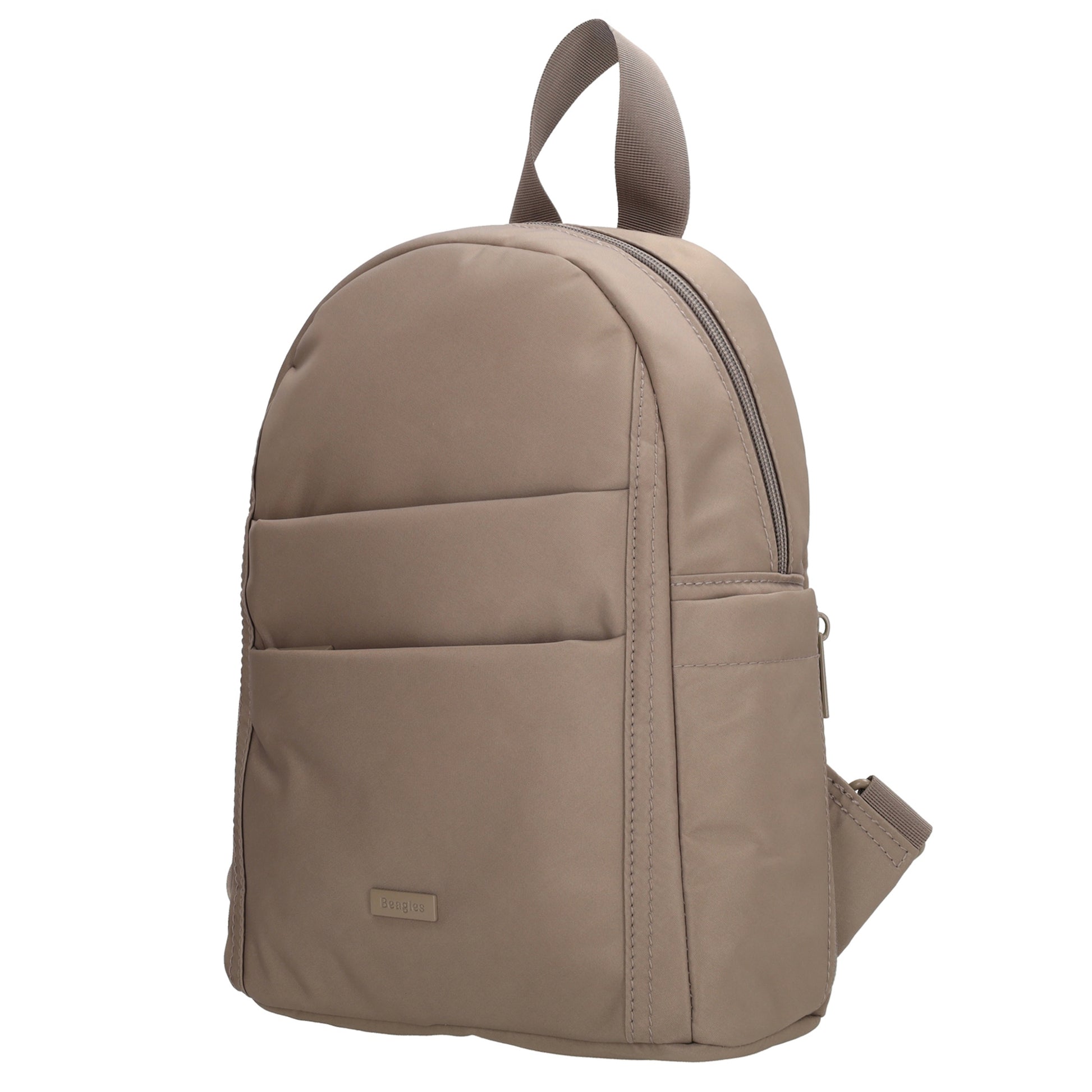Cityrucksack 29x23cm in Taupe mit Reißverschluss - leder-accessoires.com
