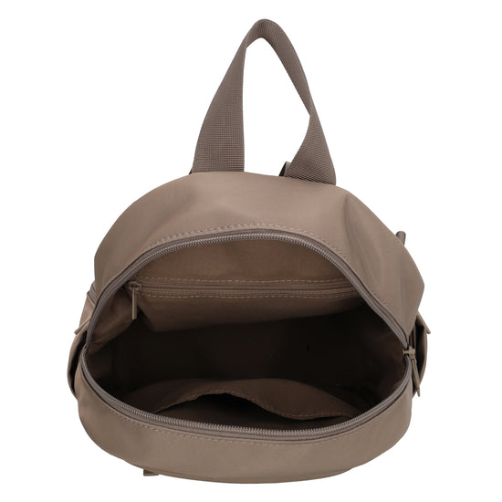 Cityrucksack 29x23cm in Taupe mit Reißverschluss - leder-accessoires.com