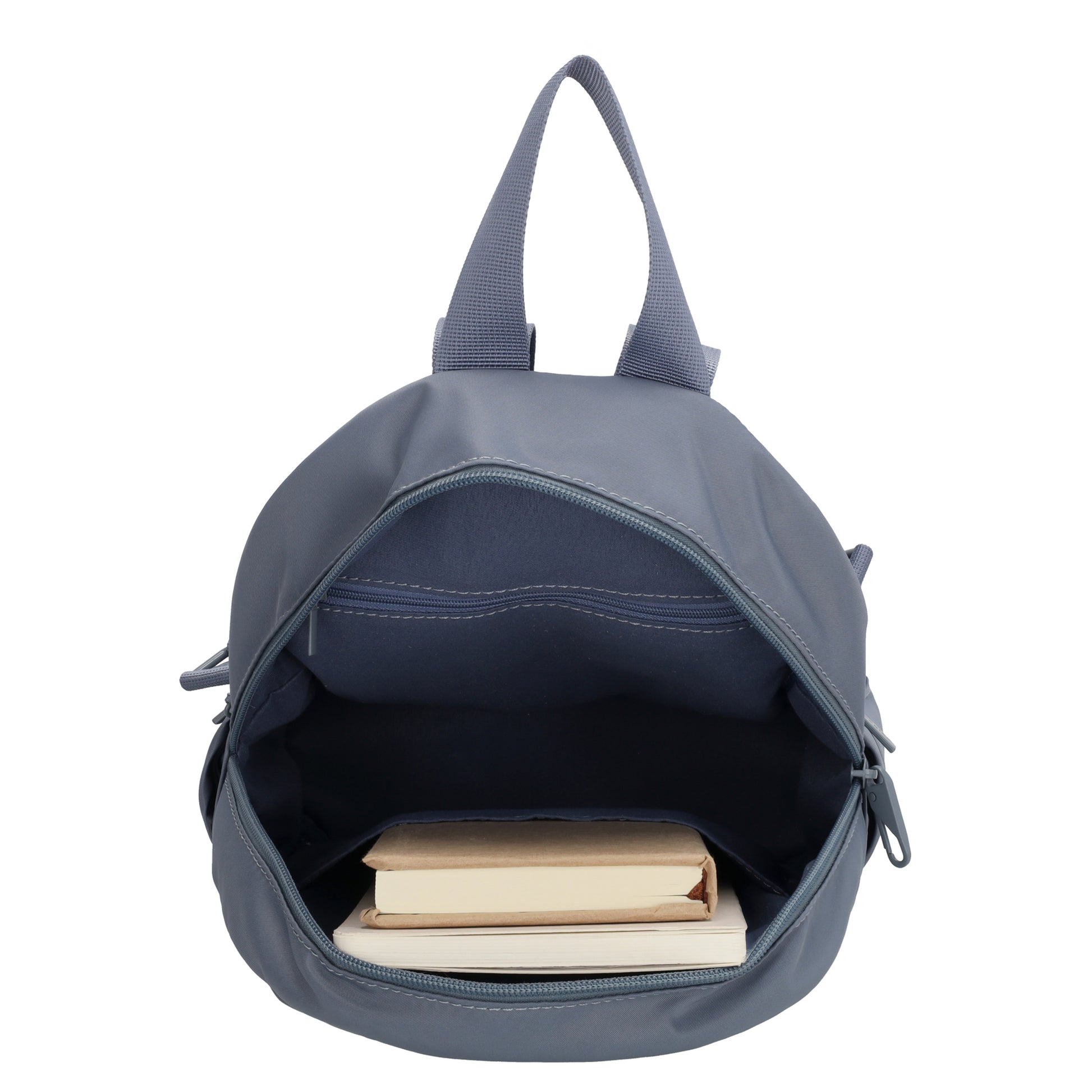 Cityrucksack 29x23cm in Jeansblau mit Reißverschluss - leder-accessoires.com