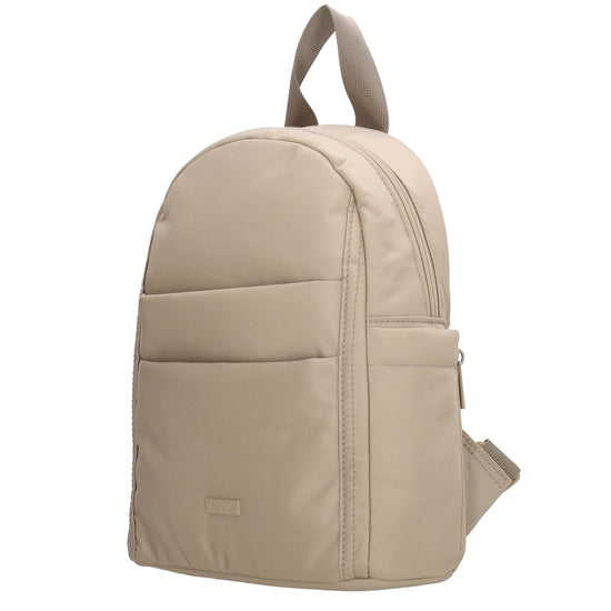 Cityrucksack 29x23cm in Helltaupe mit Reißverschluss - leder-accessoires.com