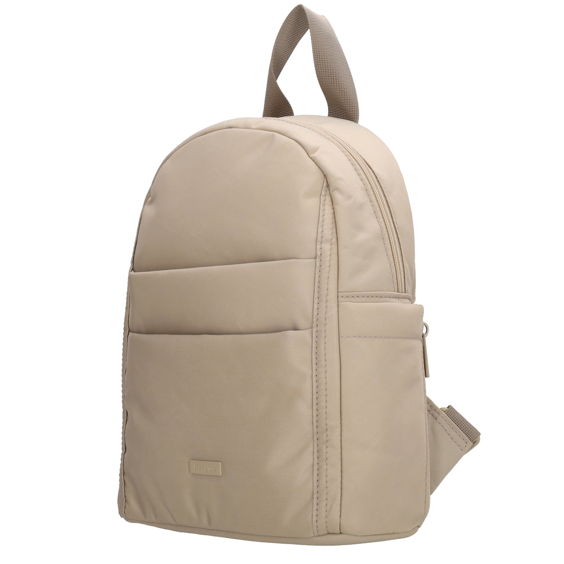 Cityrucksack 29x23cm in Helltaupe mit Reißverschluss - leder-accessoires.com