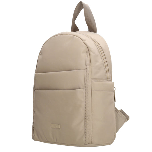 Cityrucksack 29x23cm in Helltaupe mit Reißverschluss - leder-accessoires.com