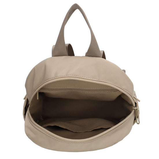 Cityrucksack 29x23cm in Helltaupe mit Reißverschluss - leder-accessoires.com