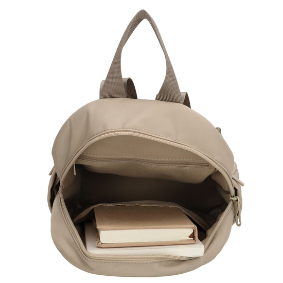 Cityrucksack 29x23cm in Helltaupe mit Reißverschluss - leder-accessoires.com
