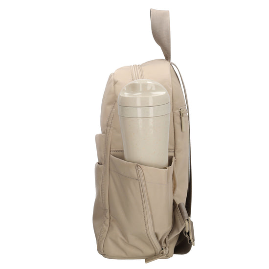 Cityrucksack 29x23cm in Helltaupe mit Reißverschluss - leder-accessoires.com
