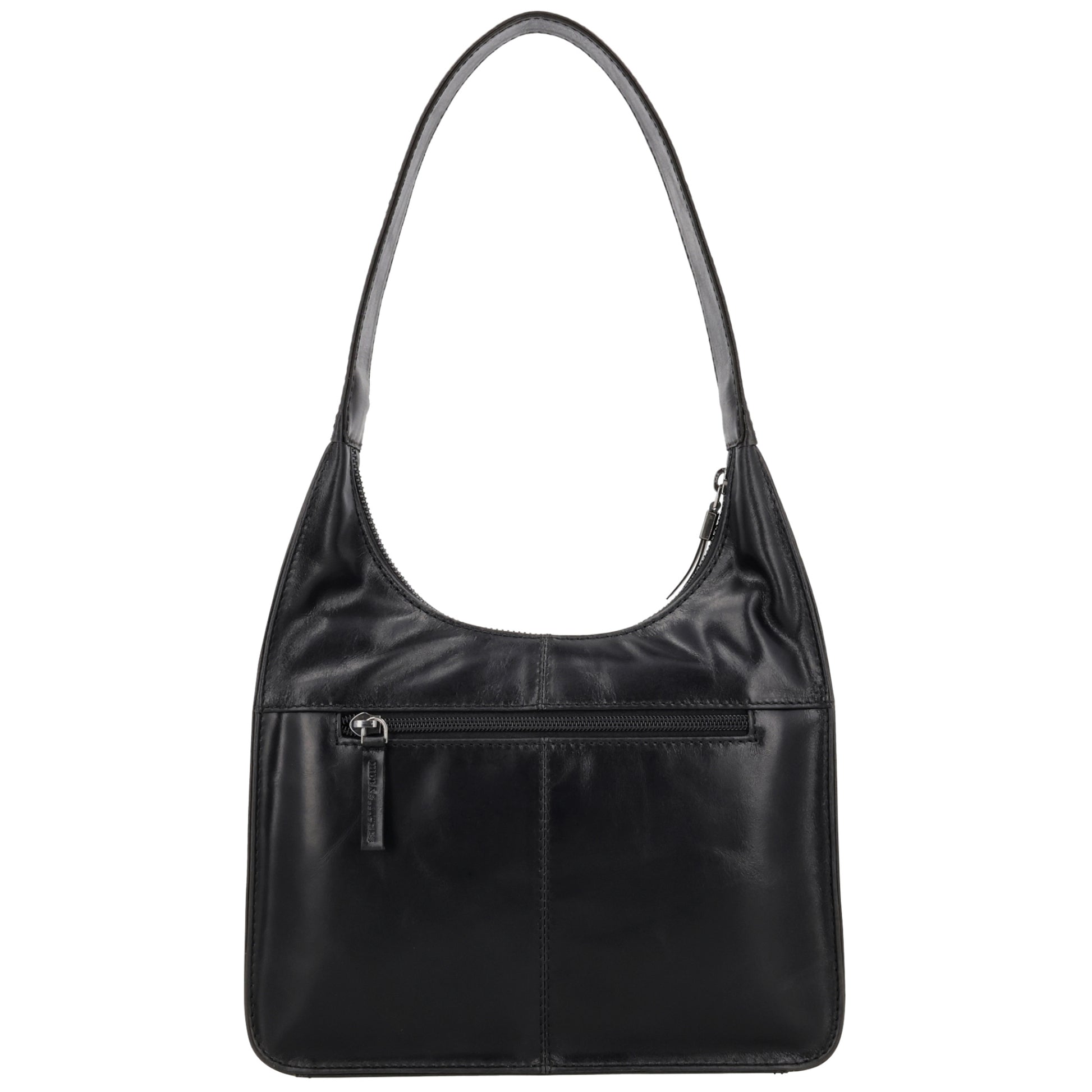 Schultertasche 33x30cm in Schwarz mit separatem Umhängeriemen - leder-accessoires.com