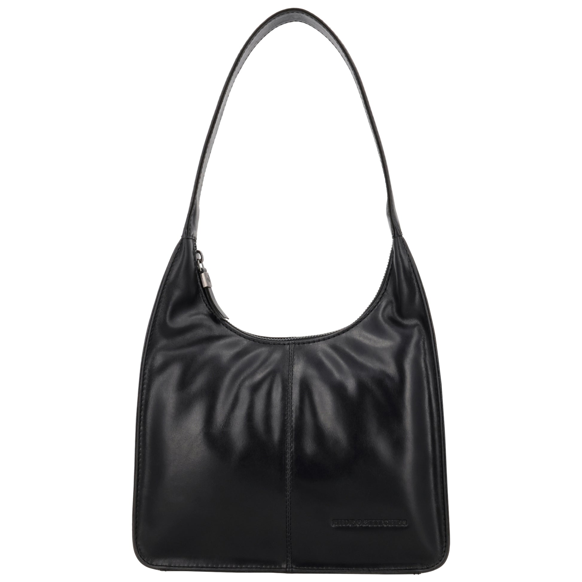 Schultertasche 33x30cm in Schwarz mit separatem Umhängeriemen - leder-accessoires.com